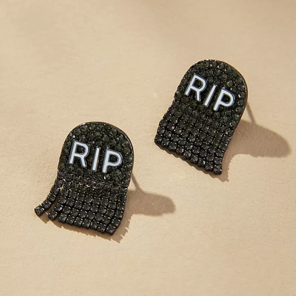 Anthropologie BaubleBar RIP Grave Chain Earrings